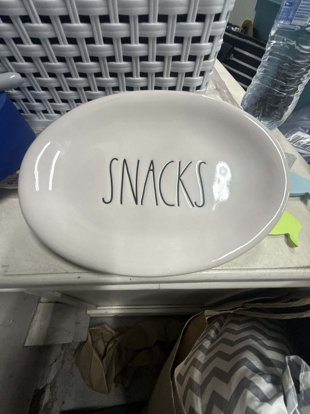 Rae Dunn Artisan Collection SNACKS Oval Plate